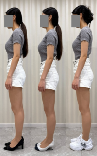 靴による姿勢の違い